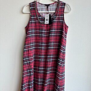 R13 Embellished distressed checked brushed-linen midi dress